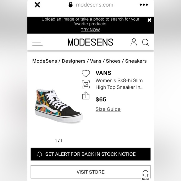 Vans Sk8-Hi Slim sneaker with a tropical floral pattern Hawaii 5.5M 7W - Picture 3 of 9